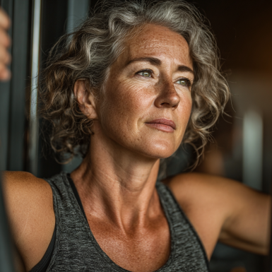 Instructor experimentat ghidând un grup de seniori în exerciții de aqua fitness