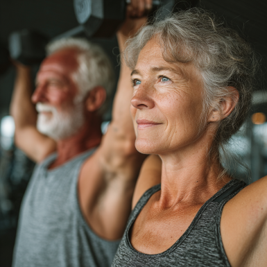 Grup de seniori fericiți după o sesiune de aqua fitness